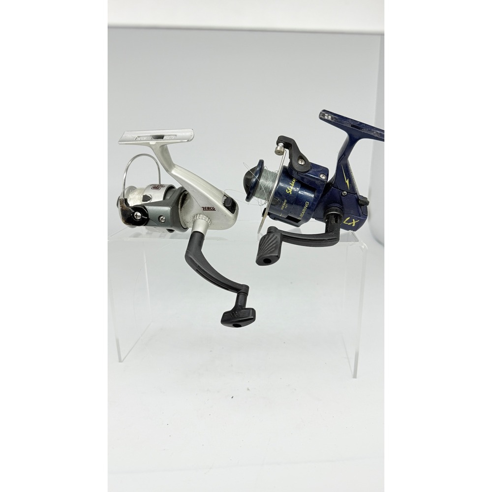 Lot of 2 Vtg Shakespeare LX25 & Zebco RTSP Spinning‎ Fishing Reels